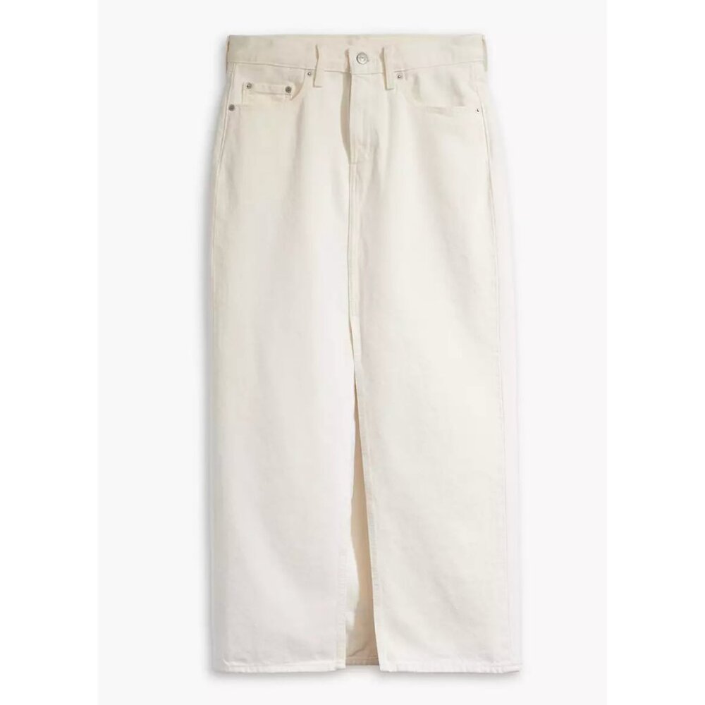 Levi s Size 30 Premium Ankle Column Denim Skirt Snowing In La - Cream